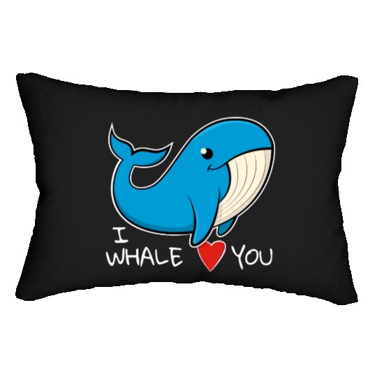I whale love you - funny blue whale design Lumbar Pillows