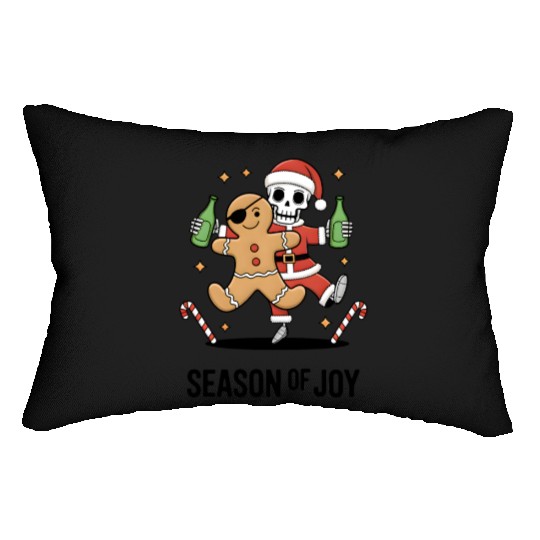 Season of joy: Gingerbread Pirate & Skeleton santa Lumbar Pillows