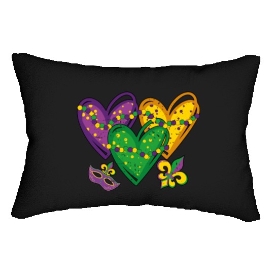 Heart Festival Parade Mardi Gras Lumbar Pillows