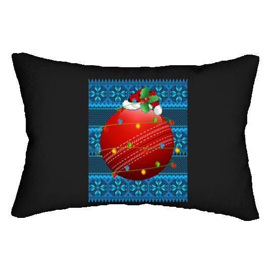 Cricket Ball Christmas Lights Lumbar Pillows