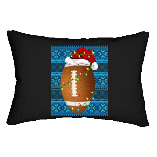Rugby Christmas Lights Lumbar Pillows