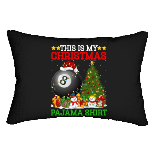 Billiards Christmas Tree Lights Lumbar Pillows