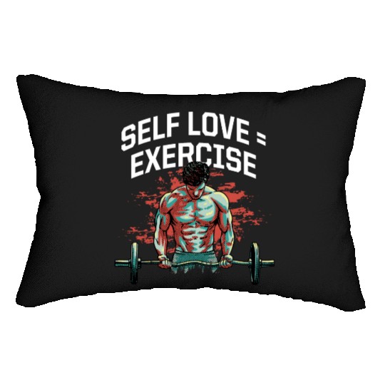 Self Love Exercise Workout Motivational Quote Gym Lumbar Pillows