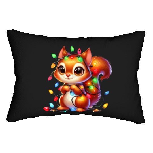 FUNNY CHRISTMAS SQUIRREL Lumbar Pillows