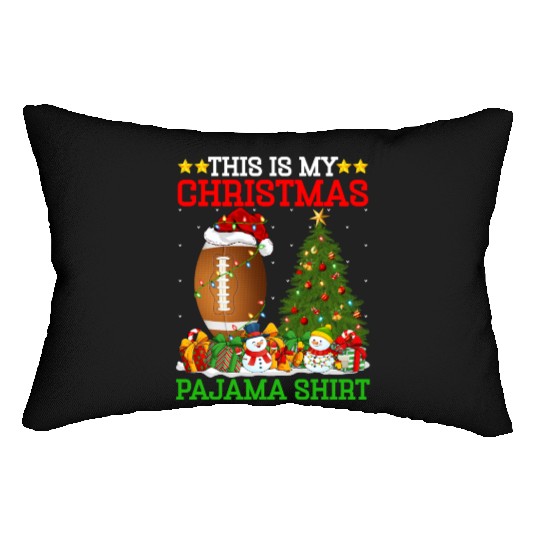 Rugby Christmas Tree Lights Lumbar Pillows