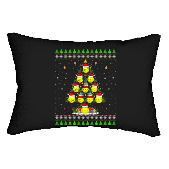 Pickleball Christmas Tree Lumbar Pillows