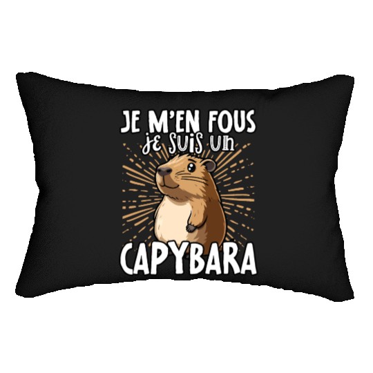 Je M'en Fous Je Suis Un Capybara - Sweet Capybara Lumbar Pillows