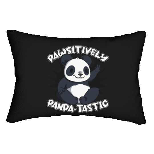 Pawsitively Panda-Tastic Panda Bear Friend Lover Lumbar Pillows
