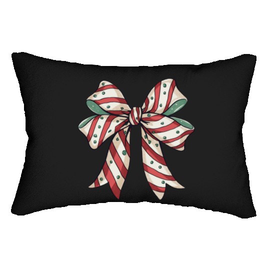 Christmas Coquette bow, Christmas Retro Lumbar Pillows