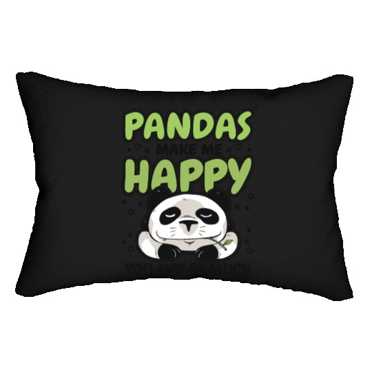 Pandas Make Me Happy Panda Bear Friend Lover Lumbar Pillows