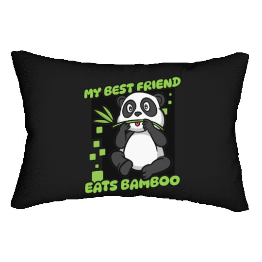 My Best Friend Eats Bamboo Panda Bear Friend Lumbar Pillows