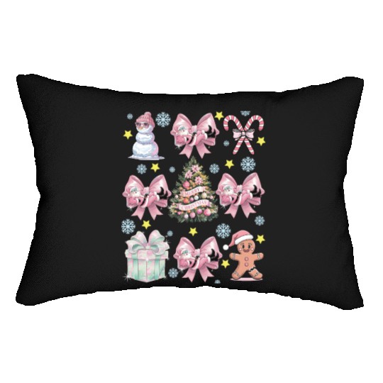 Merry Christmas, Christmas Coquette Bow Lumbar Pillows