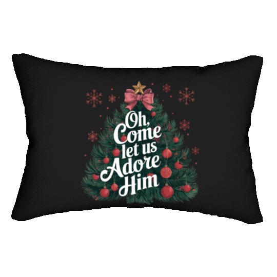 Christmas Tree, Christmas Retro Lumbar Pillows