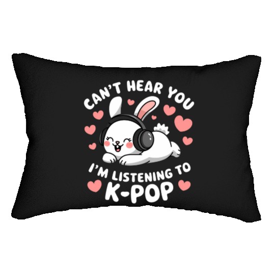 Can't Hear You K-Pop Bunny Lumbar Pillows