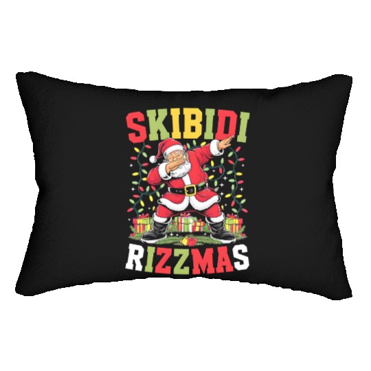 Rizz Christmas Santa Gen Alpha Skibidi Rizzmas Lumbar Pillows