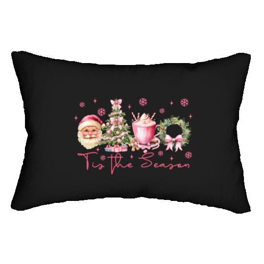 tis the season, merry christmas Lumbar Pillows