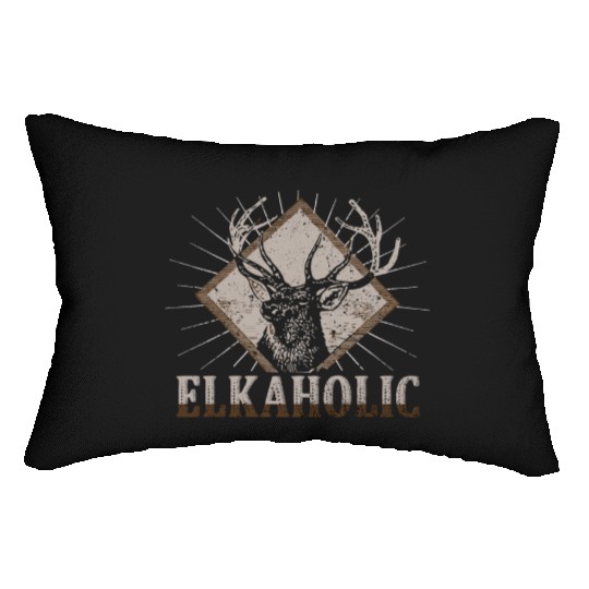 Elk Hunting Elkaholic Hunters Lumbar Pillows