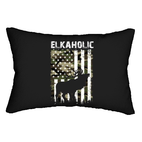 Elk Hunting Elkaholic Hunters Lumbar Pillows