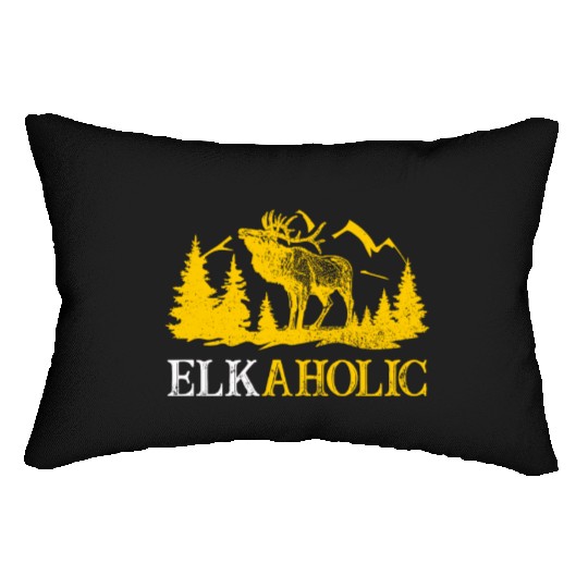 Elk Hunting Elkaholic Hunters Lumbar Pillows