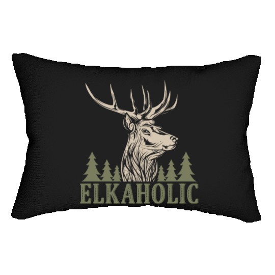 Elk Hunting Elkaholic Hunters Lumbar Pillows