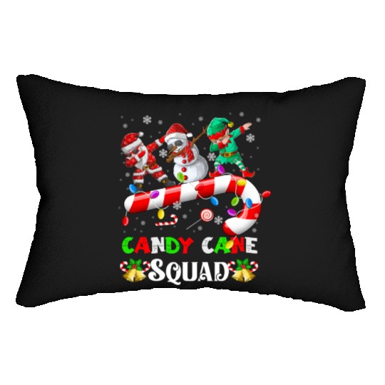 Dabbing Santa Elf Snowman Candy Cane Christmas Lumbar Pillows