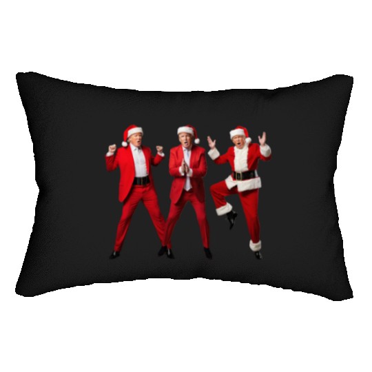 Funny Trump Santa Dance Patriotic Christmas Pajama Lumbar Pillows