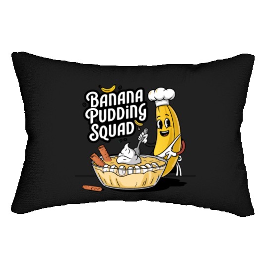 Banana Pudding Squad Lover Cooking Dessert Banana Lumbar Pillows
