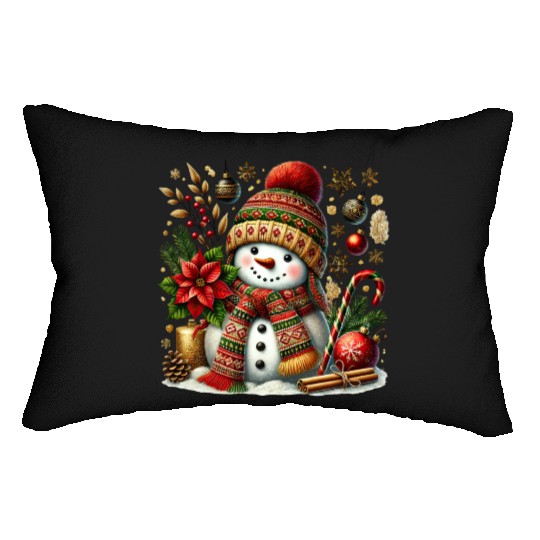 Snowman Christmas, Merry Christmas Lumbar Pillows