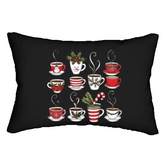 Merry christmas greetings candi cane Lumbar Pillows