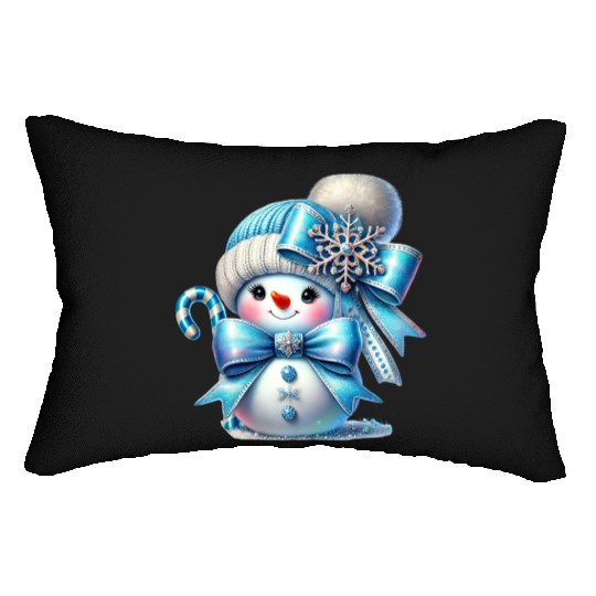 Cute Snowman, Christmas Snowman, Merry Christmas Lumbar Pillows