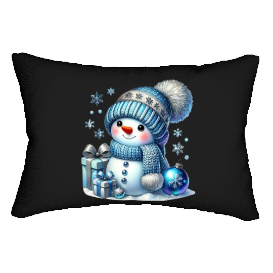 Cute Snowman, Christmas Snowman, Merry Christmas Lumbar Pillows