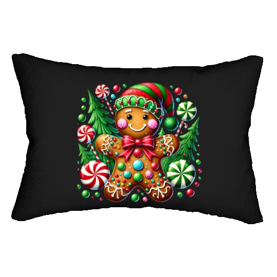 Gingerbread Christmas, Merry Christmas Lumbar Pillows