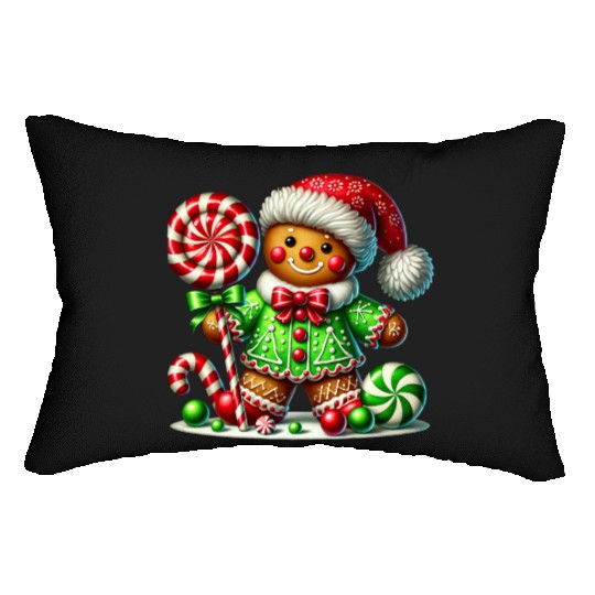 Gingerbread Christmas, Merry Christmas, Candy Lumbar Pillows