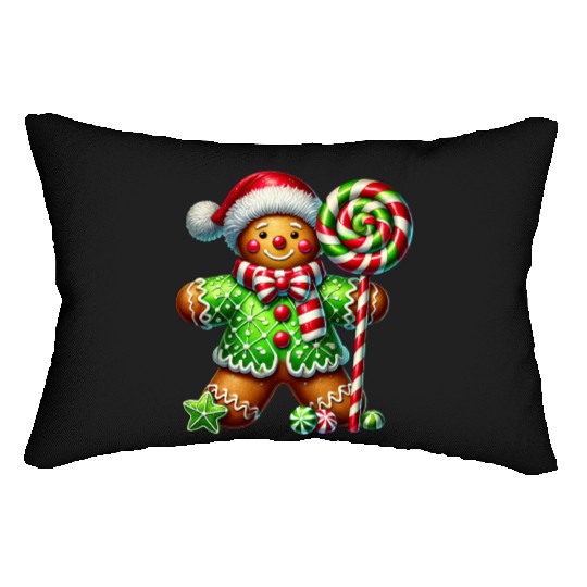 Gingerbread Christmas, Merry Christmas Lumbar Pillows