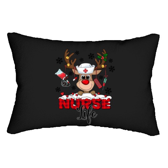 Reindeer Merry Christmas, Christmas Vintage Lumbar Pillows