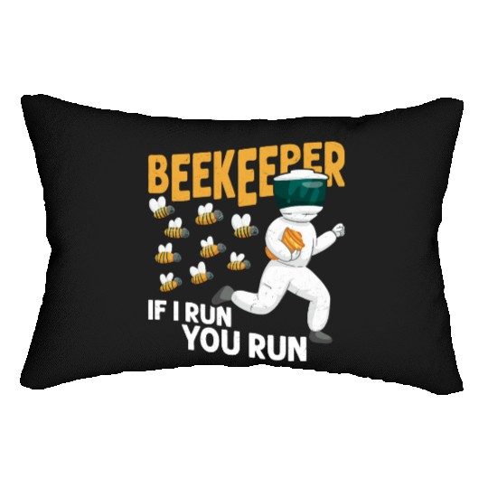 Beekeeper If I Run, You Run Beekeeping Apiarist Lumbar Pillows