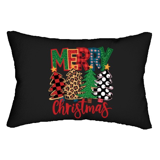 Tree Christmas, Christmas Retro Lumbar Pillows