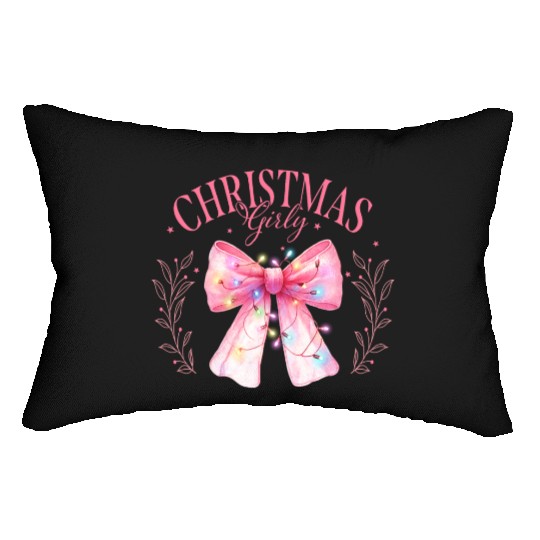 Pink Christmas Girly, Merry Christmas Lumbar Pillows