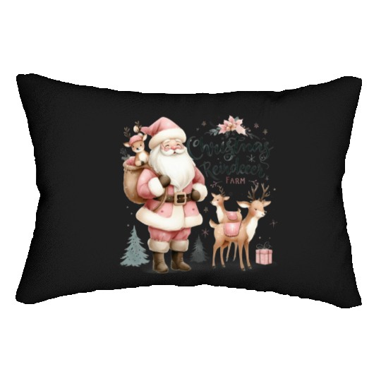Christmas Reindeer Farm, Merry Christmas Lumbar Pillows
