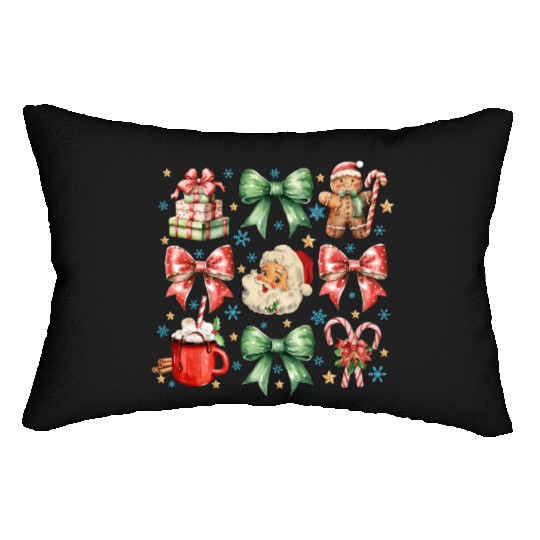 Christmas Bow, Christmas Vintage Lumbar Pillows
