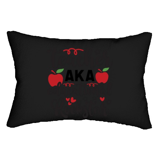 Teacher AKA education rockstar Lumbar Pillows