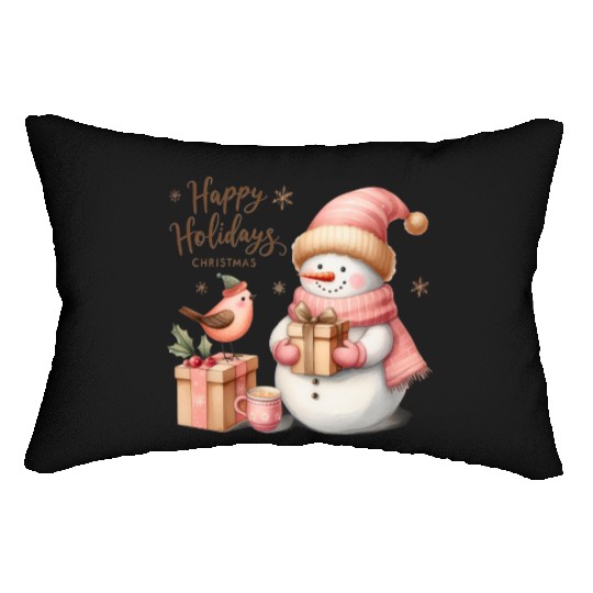 Happy Holidays, Merry Christmas Lumbar Pillows