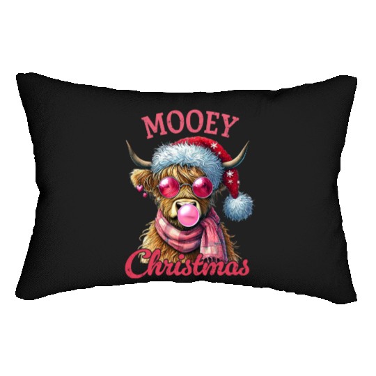 Mooey Christmas, Merry Christmas Lumbar Pillows