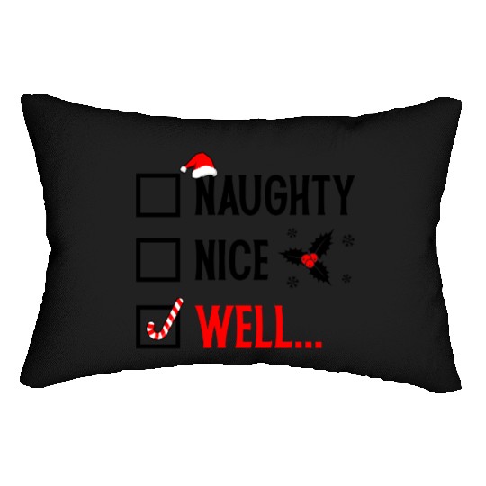 Naughty or Nice Funny Christmas Lumbar Pillows
