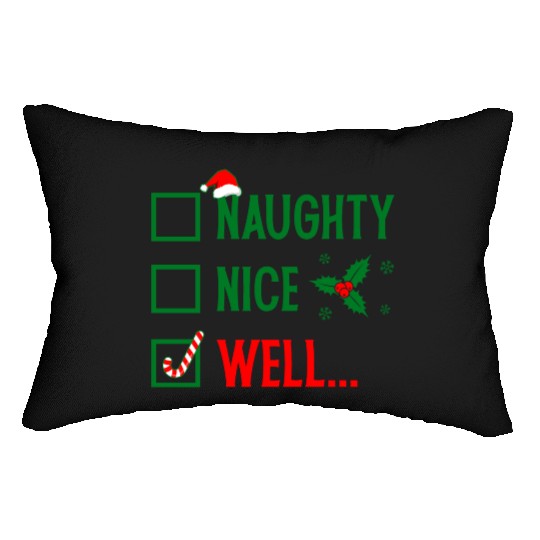 Naughty or Nice Funny Christmas Lumbar Pillows