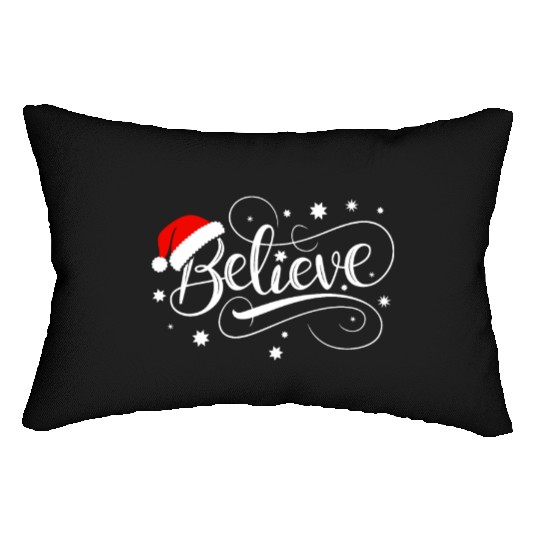 Believe in Santa Claus, Funny Christmas Merry Xmas Lumbar Pillows