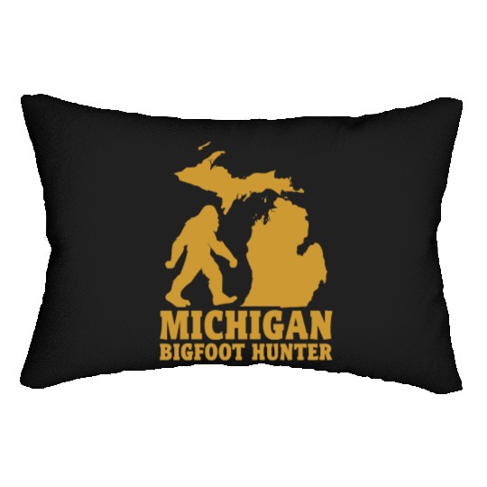 Michigan Bigfoot Hunter - Sasquatch enthusiasts Lumbar Pillows