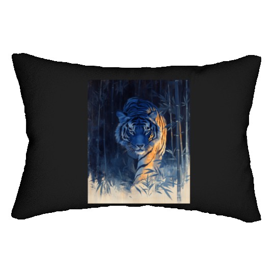 Majestic Tiger in the Bamboo Forest Lumbar Pillows