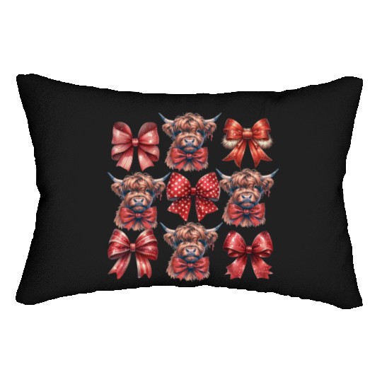 Christmas Bow, Merry Christmas Lumbar Pillows
