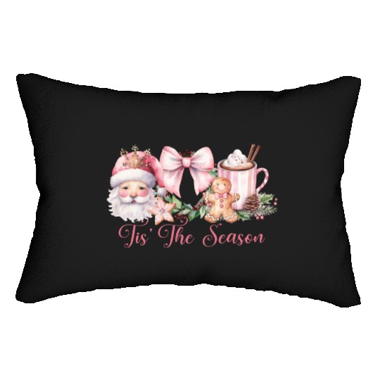 Pink Tis The Season Set Pink Lumbar Pillows